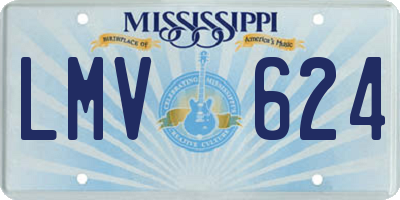 MS license plate LMV624