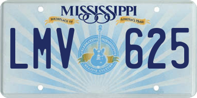 MS license plate LMV625