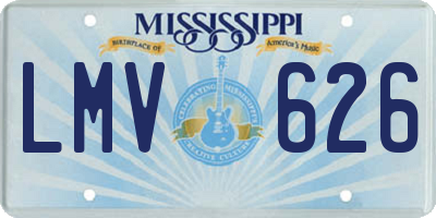 MS license plate LMV626