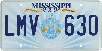MS license plate LMV630