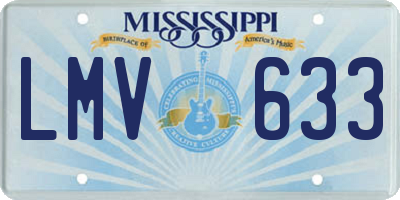 MS license plate LMV633