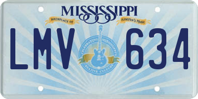 MS license plate LMV634