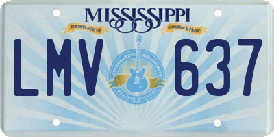 MS license plate LMV637
