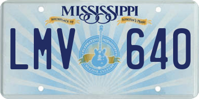 MS license plate LMV640