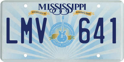 MS license plate LMV641