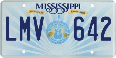 MS license plate LMV642