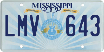 MS license plate LMV643