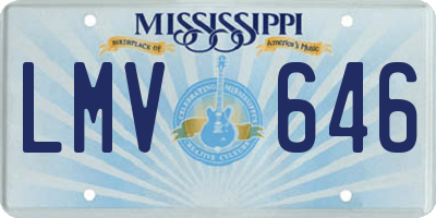 MS license plate LMV646
