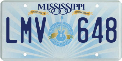 MS license plate LMV648