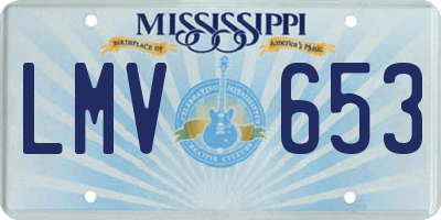 MS license plate LMV653