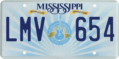 MS license plate LMV654
