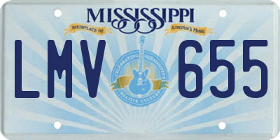 MS license plate LMV655
