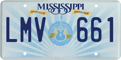 MS license plate LMV661