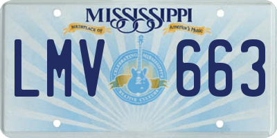 MS license plate LMV663