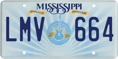 MS license plate LMV664