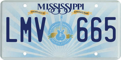 MS license plate LMV665