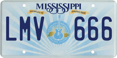 MS license plate LMV666
