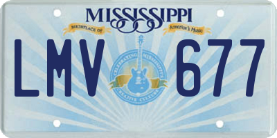 MS license plate LMV677