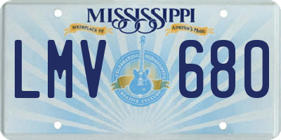 MS license plate LMV680