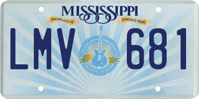 MS license plate LMV681