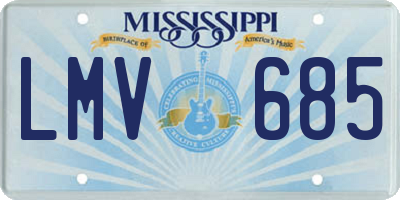 MS license plate LMV685