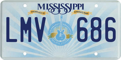 MS license plate LMV686