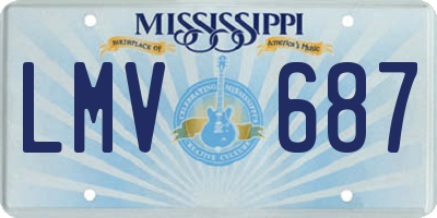 MS license plate LMV687