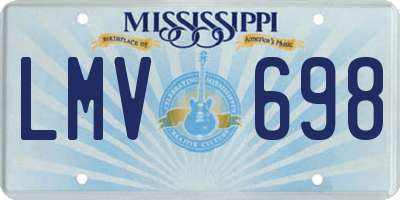 MS license plate LMV698