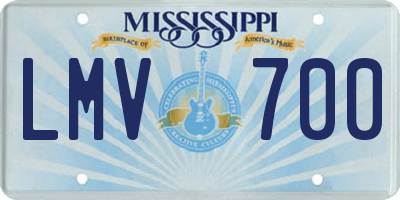 MS license plate LMV700