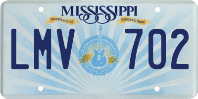 MS license plate LMV702