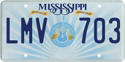 MS license plate LMV703