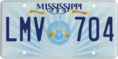 MS license plate LMV704