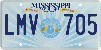 MS license plate LMV705
