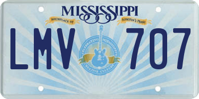 MS license plate LMV707