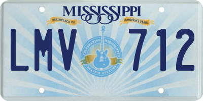 MS license plate LMV712