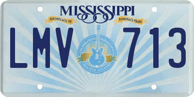 MS license plate LMV713