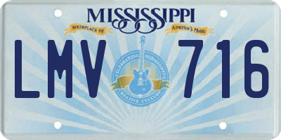 MS license plate LMV716