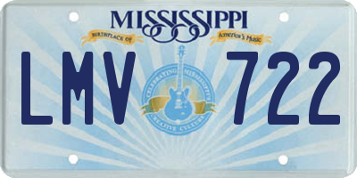 MS license plate LMV722