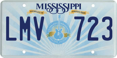 MS license plate LMV723