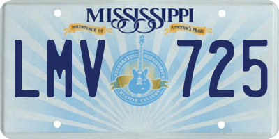 MS license plate LMV725