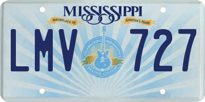 MS license plate LMV727