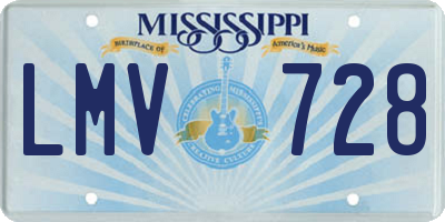 MS license plate LMV728