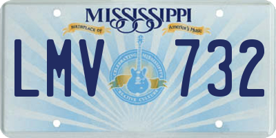MS license plate LMV732