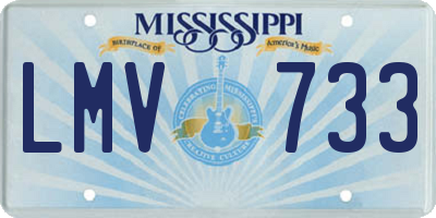 MS license plate LMV733