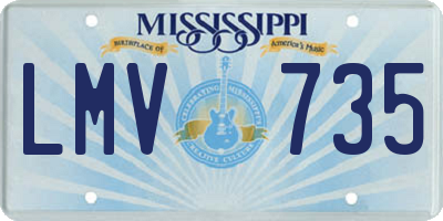 MS license plate LMV735
