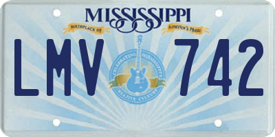MS license plate LMV742