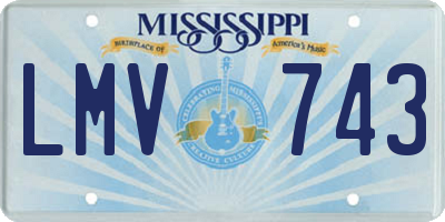 MS license plate LMV743
