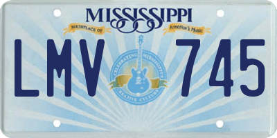 MS license plate LMV745
