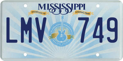 MS license plate LMV749