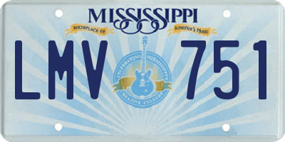 MS license plate LMV751